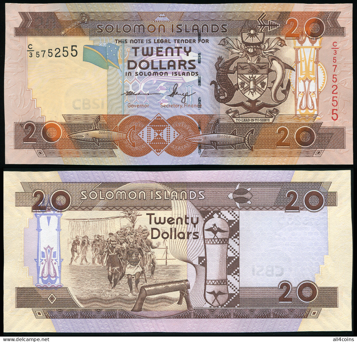 Solomon Islands 20 Dollars. ND (2009) Unc. Banknote Cat# P.28b - Solomonen