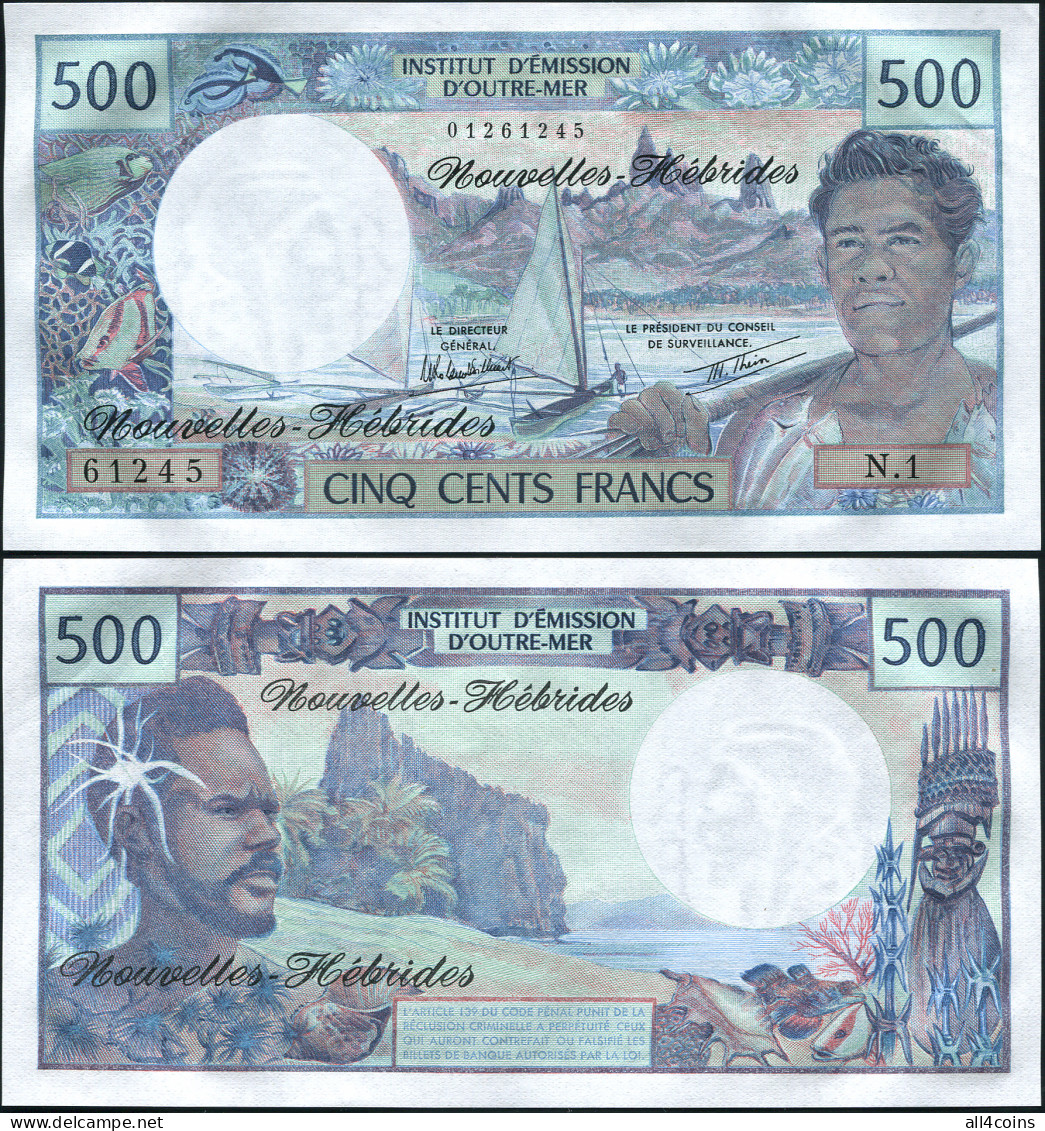 New Hebrides 500 Francs. ND (1979) Paper Unc. Banknote Cat# P.19c - Nueva Hebrides