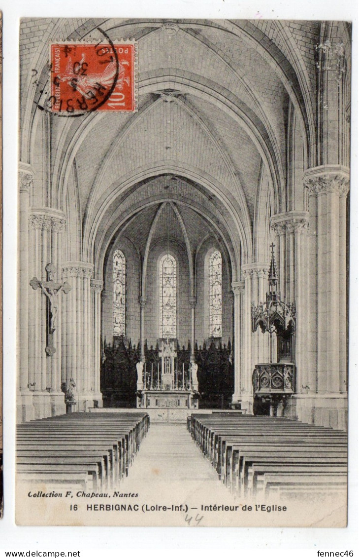 44 - HERBIGNAC - Intérieur De L'Eglise - 1914 (J127) - Herbignac