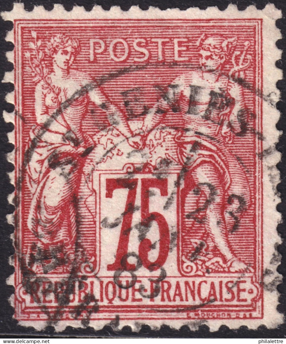 FRANCE - 1883 (23 Jan) TàD T.18 "ST GENIES-LE-BAS / HERAULT" Sur Yv.71 75c Carmin Sage T.I - B - 1876-1878 Sage (Type I)
