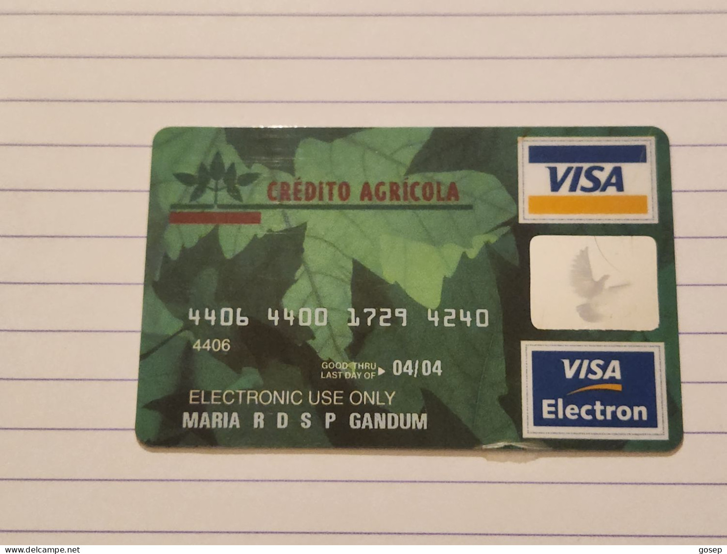 PORTUGAL-CREDITO AGRICOLA--(4406-4400-1729-4240)-(04/04)-(VISA ELECTRON) - Credit Cards (Exp. Date Min. 10 Years)