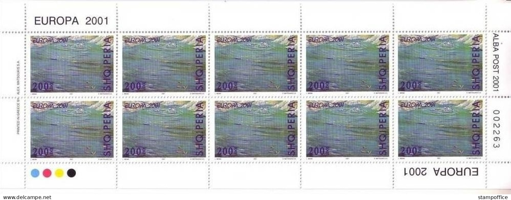 ALBANIEN MI-NR. 2809-2811 POSTFRISCH(MINT) KLEINBOGENSATZ EUROPA 2001 Wasser - 2001