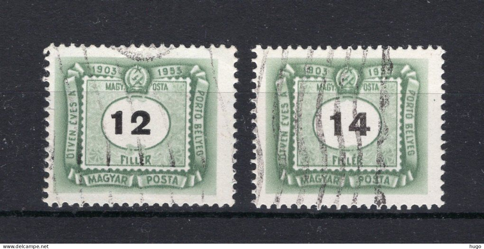 HONGARIJE Yt. T201/202° Gestempeld Portzegels 1953 - Impuestos