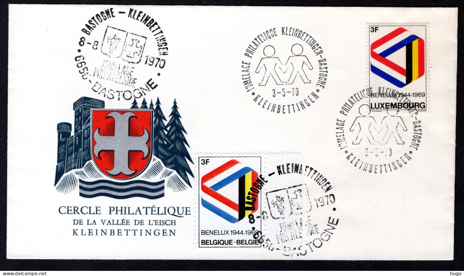 LUXEMBURG Yt. Jumelage Philatelique 3-5-1970 - Lettres & Documents