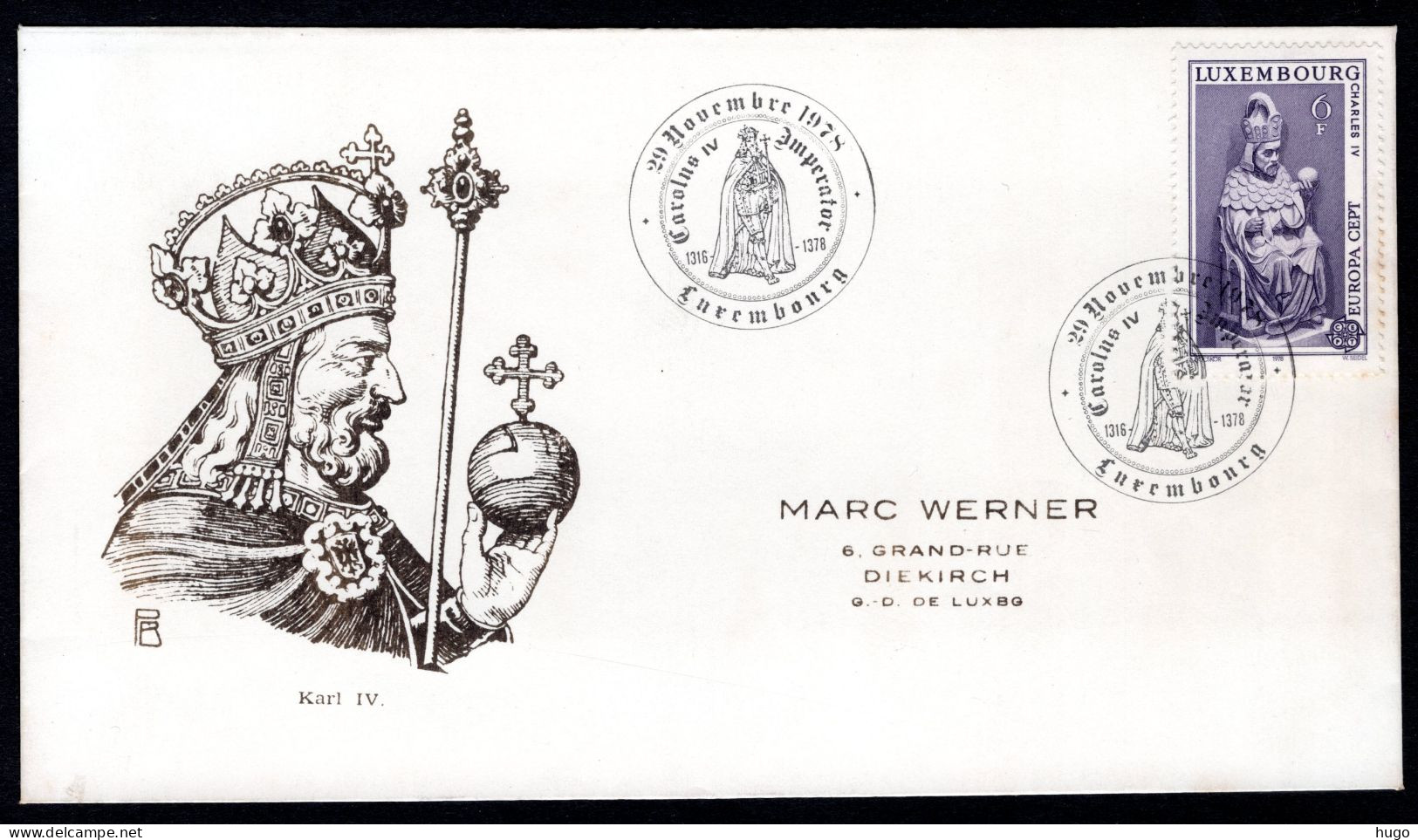 LUXEMBURG Yt. 917 FDC 1978 - EUROPA - Lettres & Documents