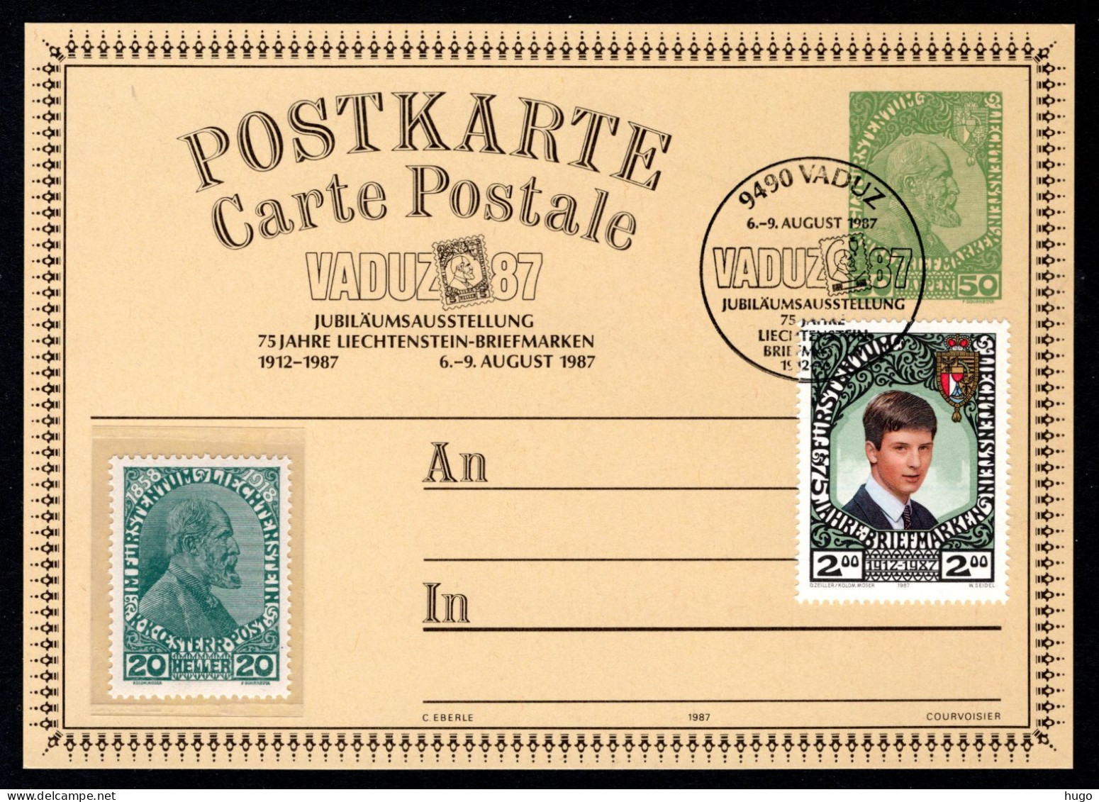 LIECHTENSTEIN 75 Jahre Liechstenstein-Briefmarken (1912-1987) - Stamped Stationery