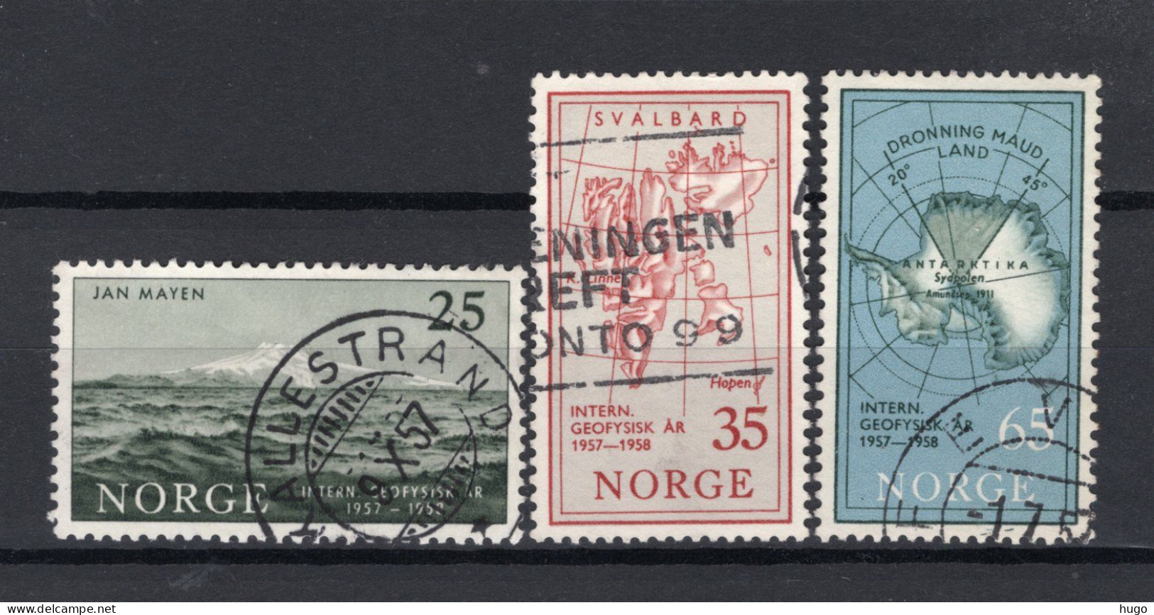 NOORWEGEN Yt. 376/378° Gestempeld 1957 - Oblitérés