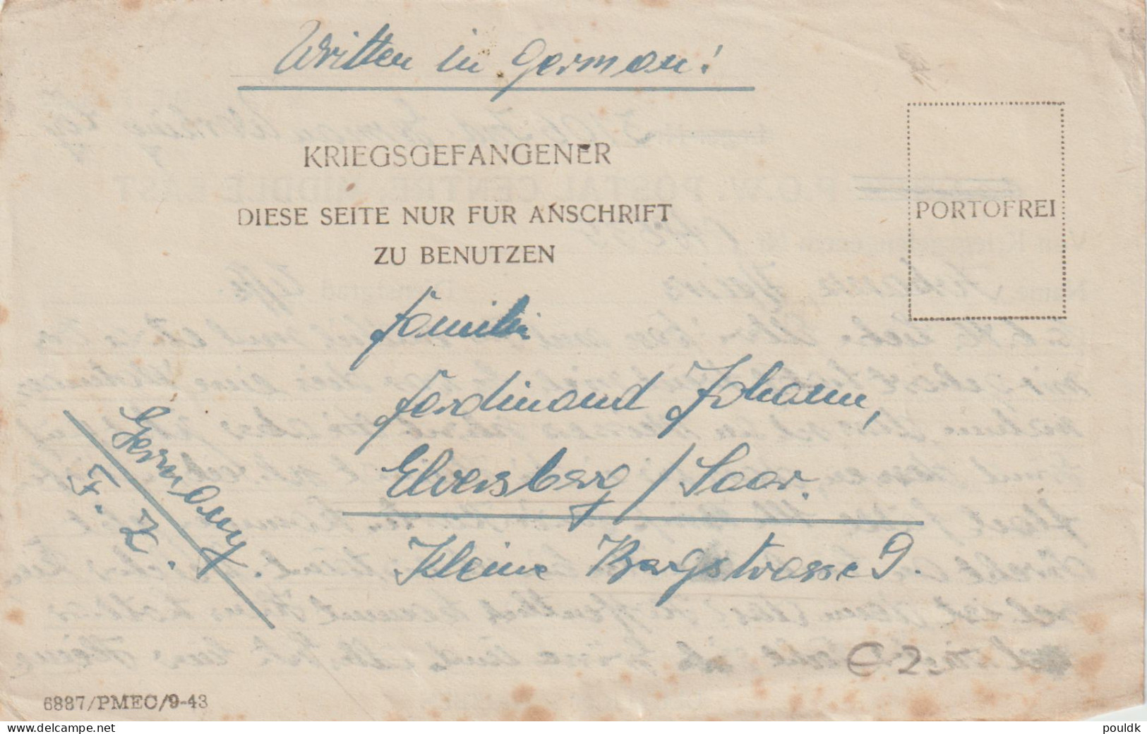 German Prisoner Of War Letter From Egypt, 3106 Ind. German POW Working Coy Located In Fayed Signed 15.6.1946. Postal - Militaria