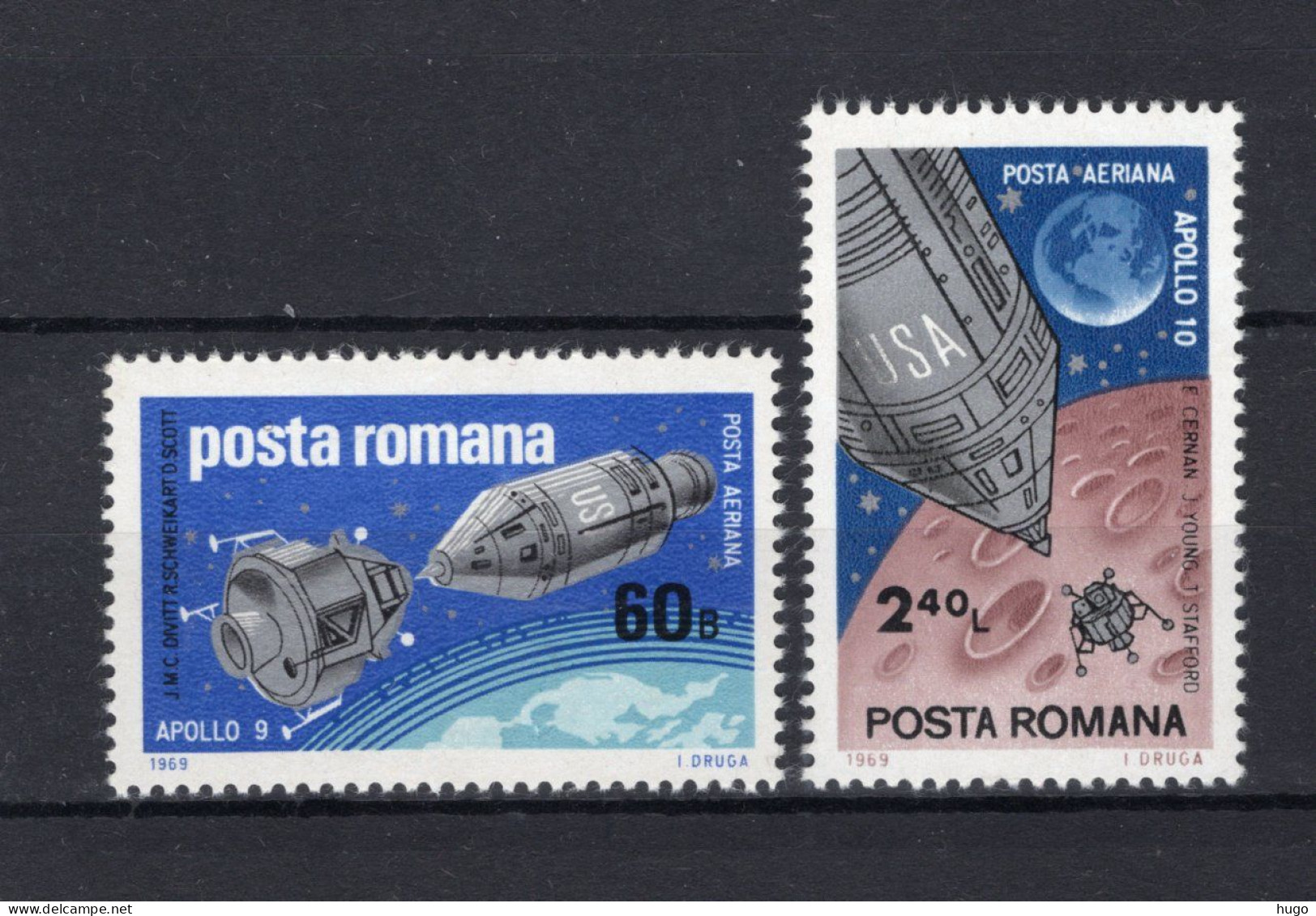ROEMENIE Yt. PA219/220 MH Luchtpost 1969 - Unused Stamps
