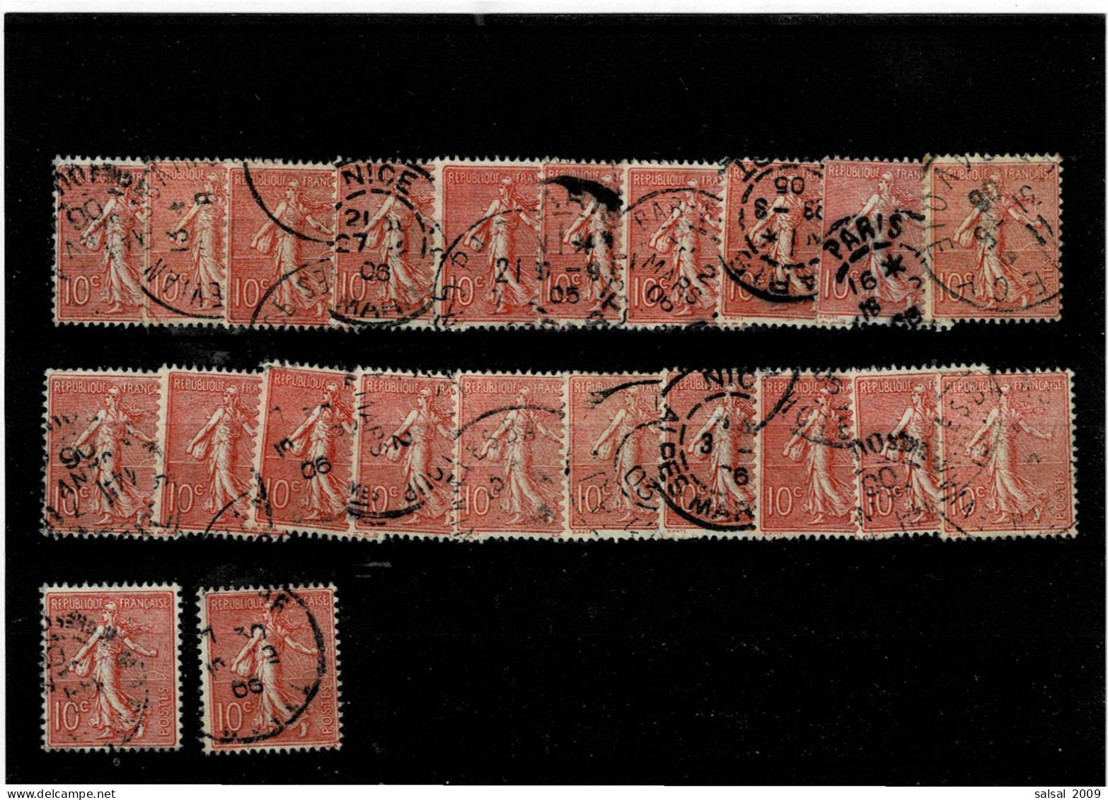 FRANCE ,"Seminatrice" ,10c. 22 Pezzi Usati ,qualita Ottima - 1903-60 Semeuse Lignée