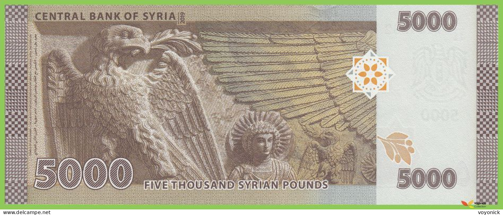 Voyo SYRIA 5000 Syrian Pounds 2019(2021) P118 B634a A/11 UNC  Yarhibol - Syrien