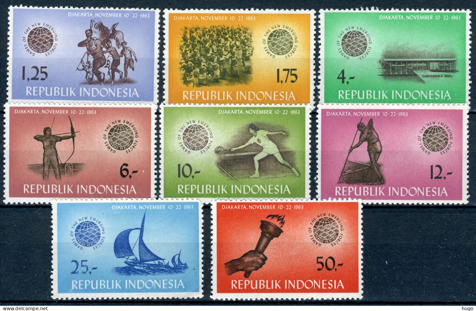 INDONESIE: ZB 412/419 MH 1963 Spelen Opkomende Landen In Jakarta -4 - Indonesië