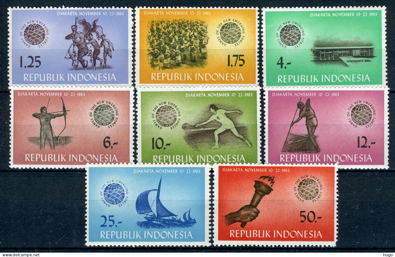 INDONESIE: ZB 412/419 MNH 1963 Spelen Opkomende Landen In Jakarta - Indonesië