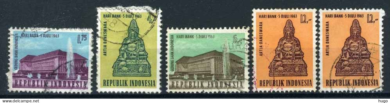 INDONESIE: ZB 408/411 Gestempeld 1963 - Bankdag - Indonesië