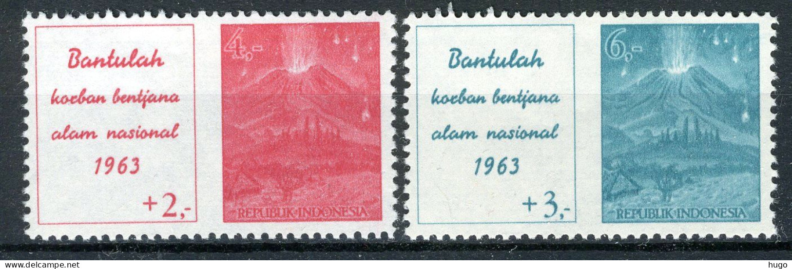 INDONESIE: ZB 406/407 MH 1963 Voor De Slachtoffers Vulkaanuitbarsting Bali -1 - Indonesië