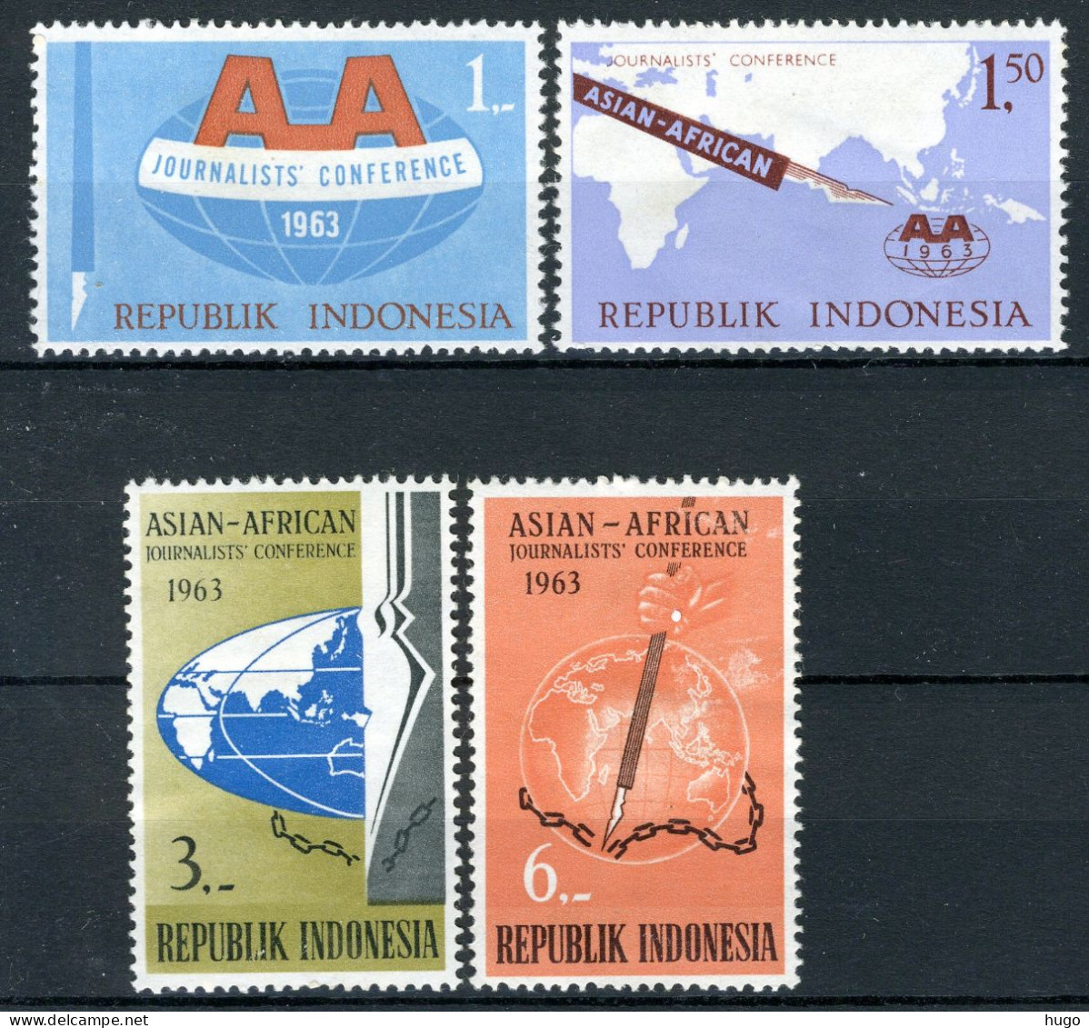INDONESIE: ZB 398/401 MH 1963 Asia-Afrika Journalisten Conferentie -2 - Indonesia
