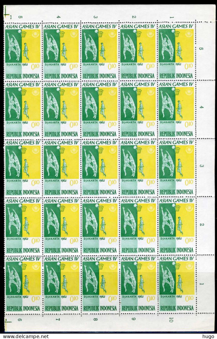 INDONESIE: ZB 345 Vel (25 St) MNH 1962 - Aziatische Spelen Te Jakarta -1 - Indonesië