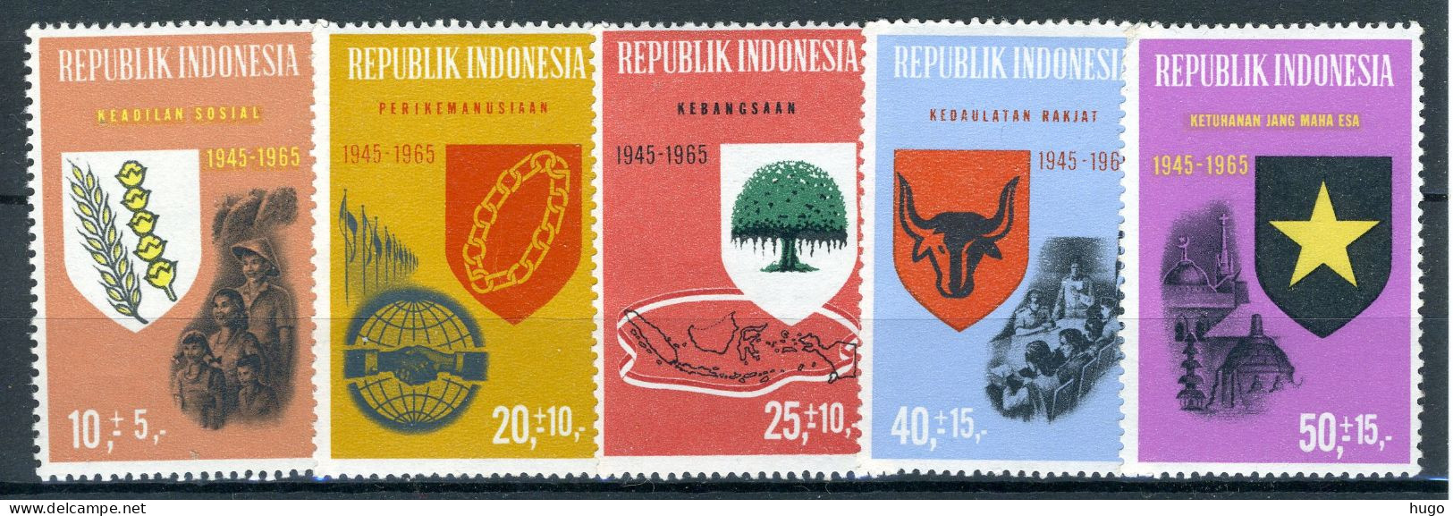 INDONESIE: ZB 489/493 MNH 1965 20ste Verjaardag Onafhankelijkheid -2 - Indonesien