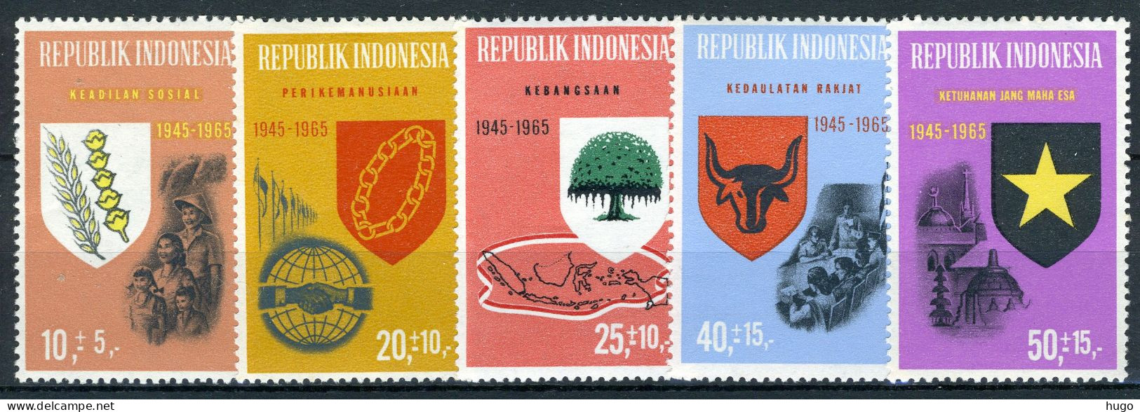 INDONESIE: ZB 489/493 MNH 1965 20ste Verjaardag Onafhankelijkheid -3 - Indonesien