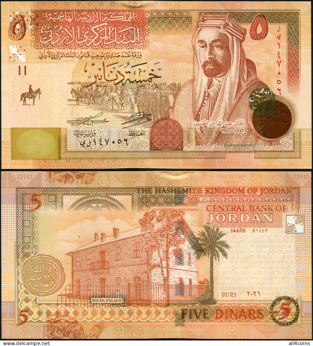 Jordan 5 Dinars. 2021 Paper Unc. Banknote Cat# P.35j - Jordanië