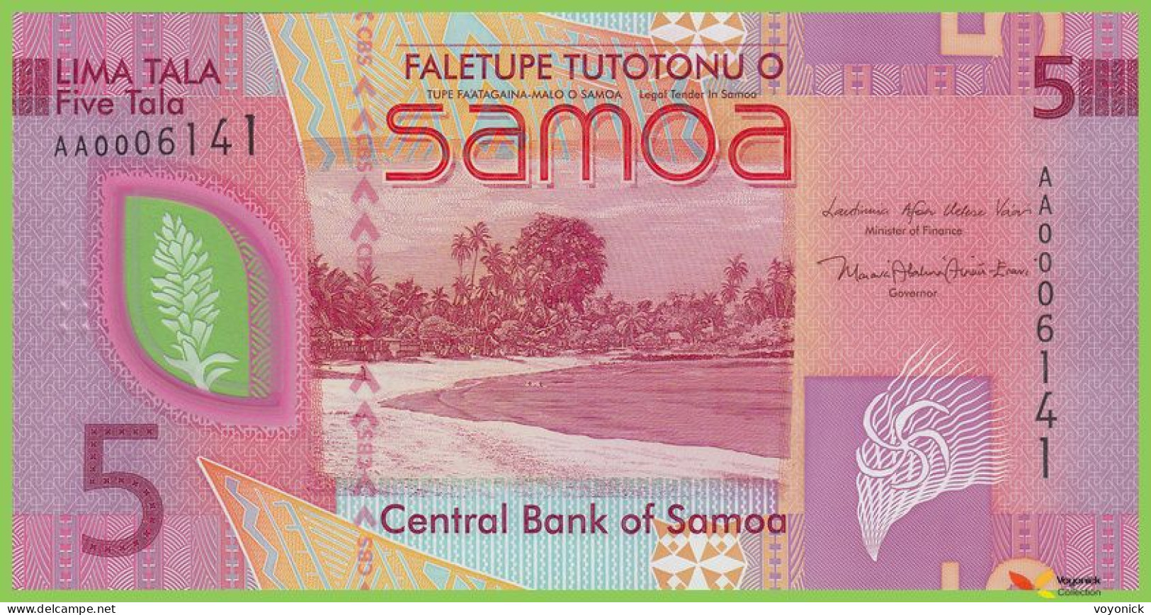 Voyo SAMOA 5 Tala ND/2023 P47 B123a AA000**** UNC Polymer - Samoa