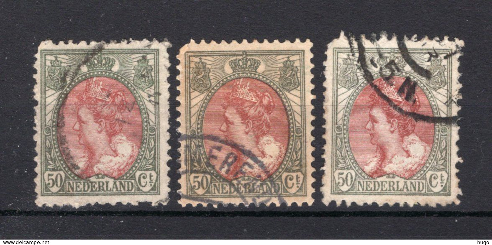 NEDERLAND 74 Gestempeld 1899 - Koningin Wilhelmina (3 Stuks) - Used Stamps