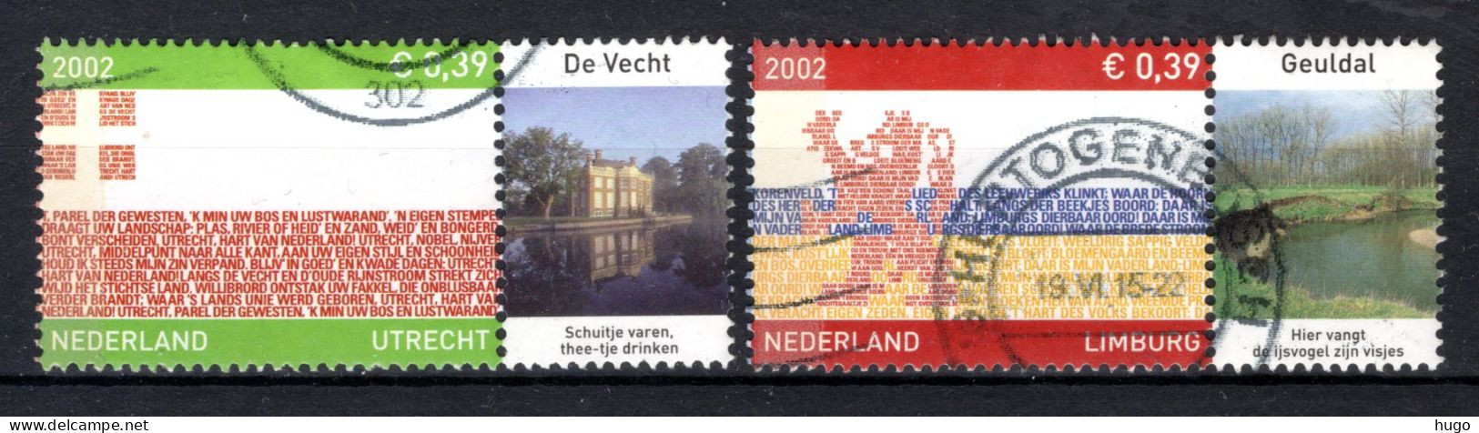 NEDERLAND 2072/2073° Gestempeld 2002 - Provincievlaggen - Usati
