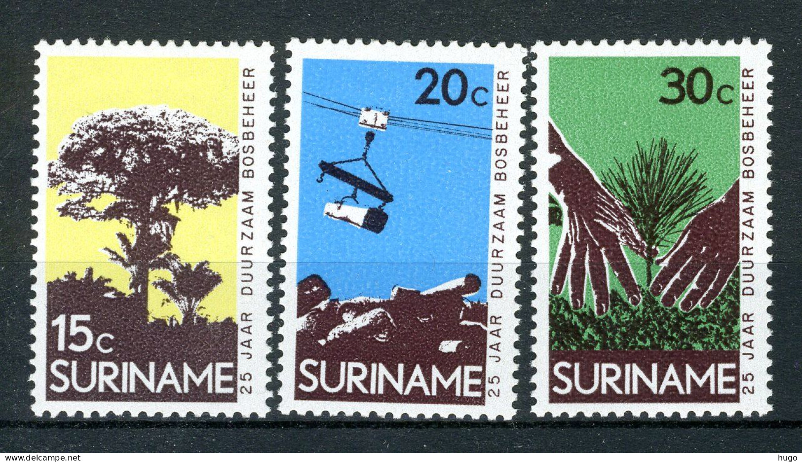 SURINAME 592/594 MH 1972 - 25 Jaar Landsbosbeheer. - Suriname ... - 1975