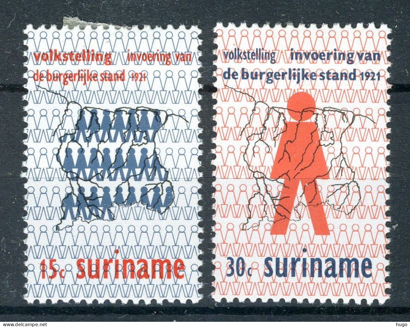SURINAME 565/566 MH 1971 - 50 Jaar Volkstelling En Burgerlijke Stand. - Suriname ... - 1975