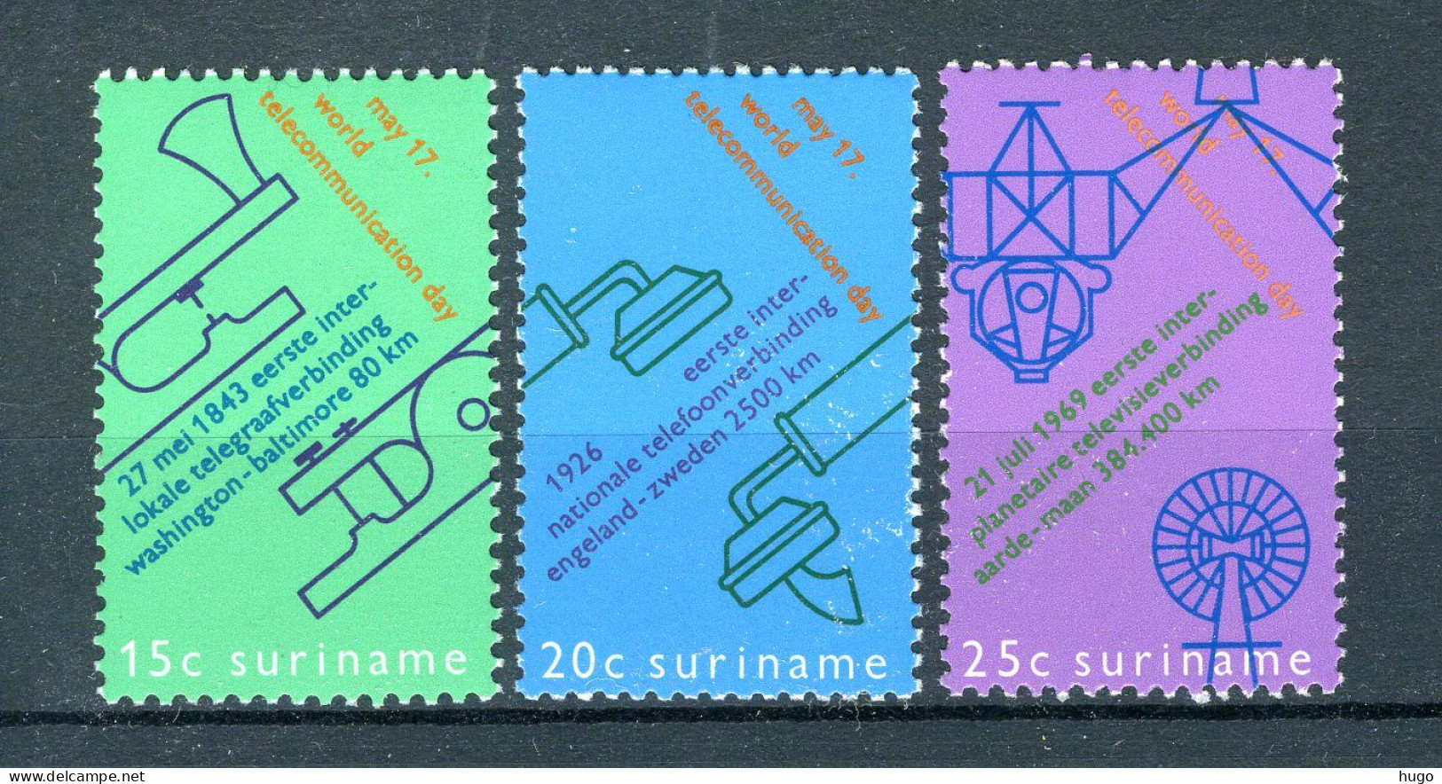 SURINAME 561/563 MNH 1971 - Wereld Telecommunicatie Dag. - Suriname ... - 1975