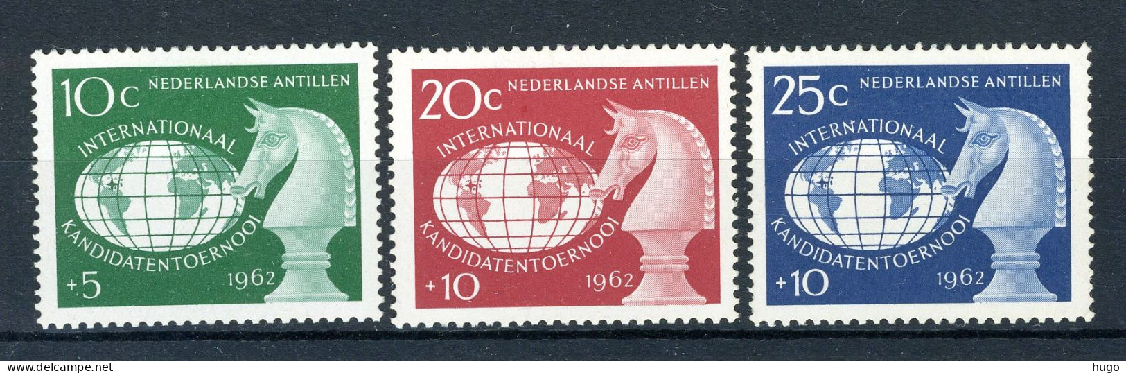NL. ANTILLEN 330/332 MH 1962 - Internationaal Schaaktornooi. - Curaçao, Antille Olandesi, Aruba