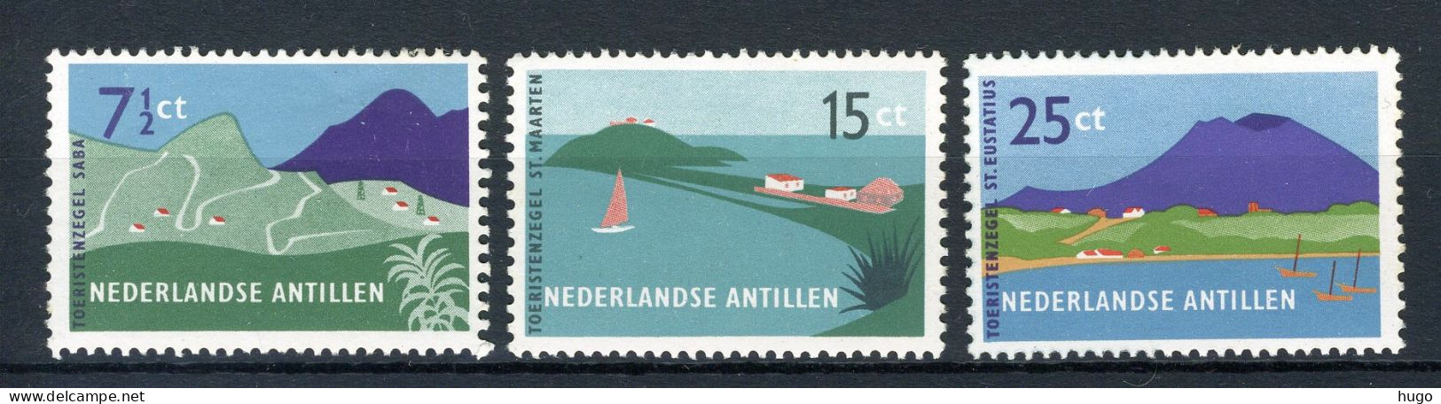 NL. ANTILLEN 262/264 MH 1957 - Toerisme Op Bovenwindse Eilanden. - Curaçao, Antille Olandesi, Aruba