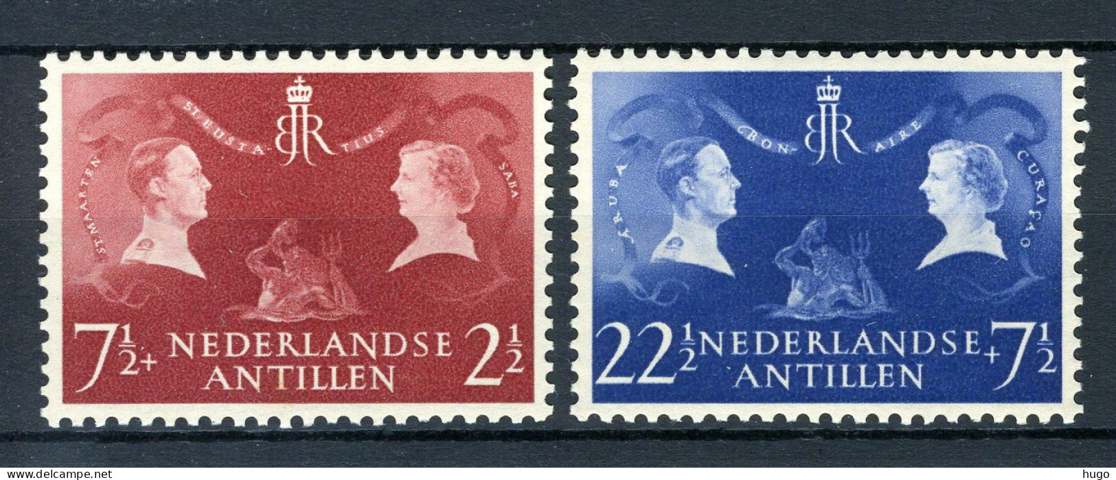 NL. ANTILLEN 253/254 MH 1955 - Koninklijk Bezoek. - Curaçao, Antille Olandesi, Aruba