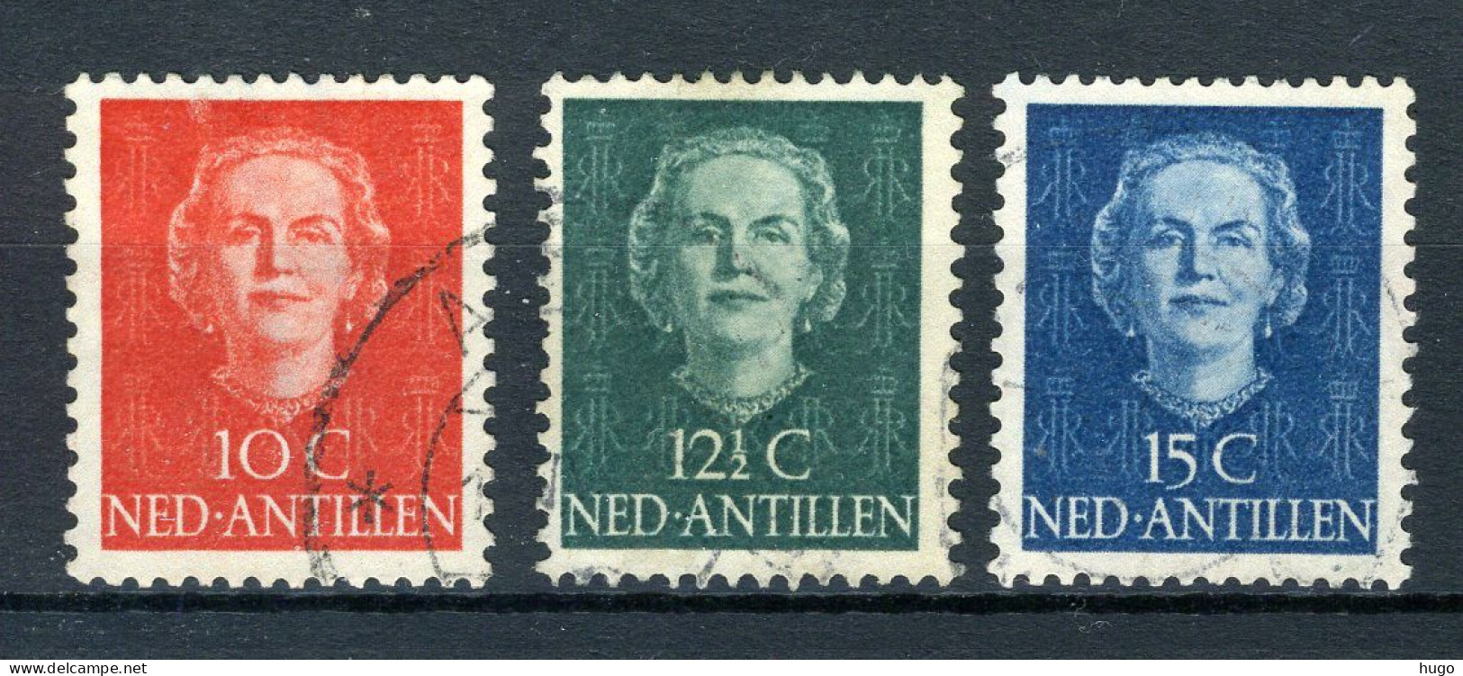 NL. ANTILLEN 220/222 Gestempeld 1950 - Koningin Juliana. - Curaçao, Antille Olandesi, Aruba