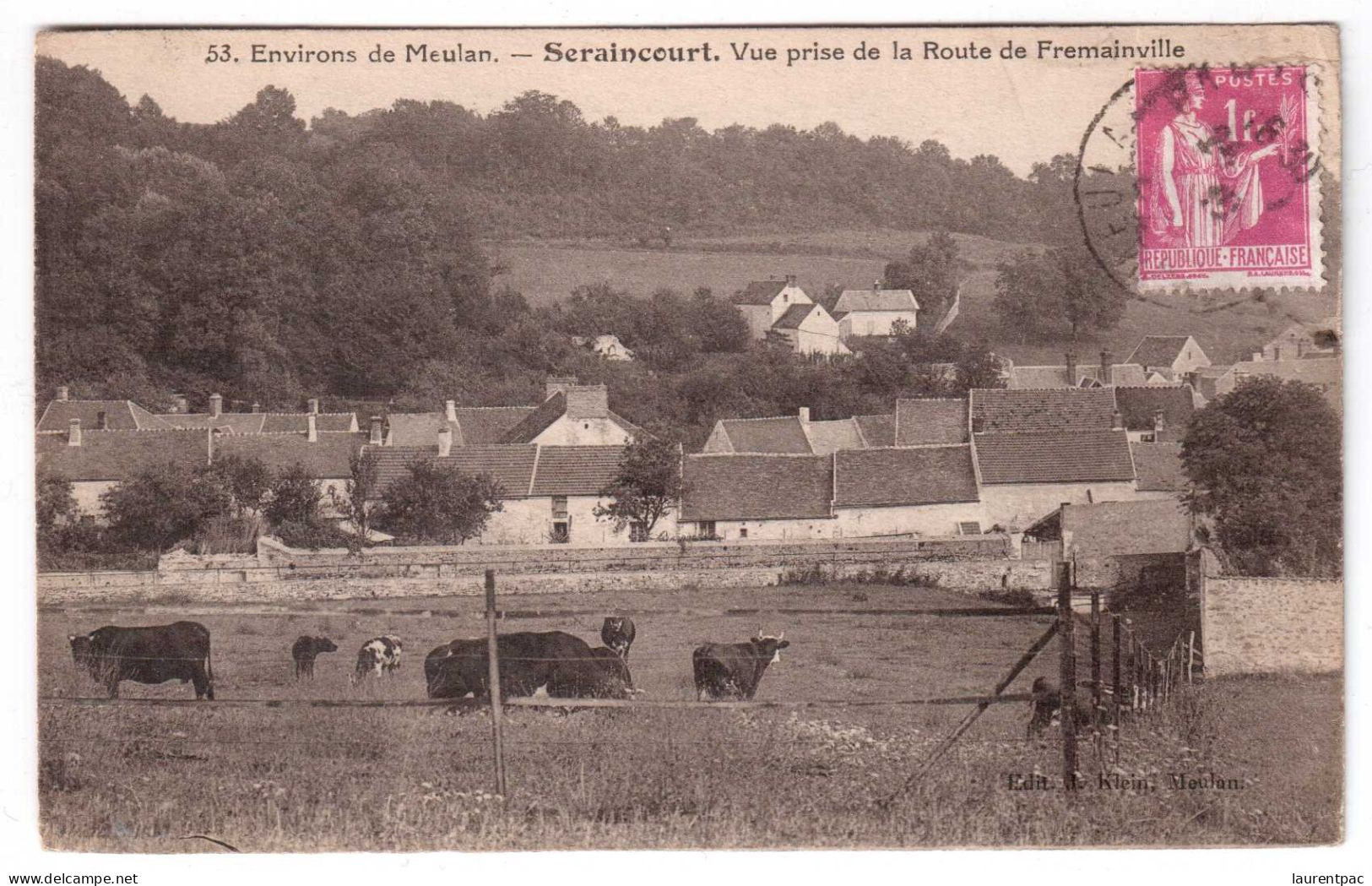 Environs De Meulan - Seraincourt - Vue Prise De La Route De Fremainville - édit. Klein 53 + Verso - Seraincourt