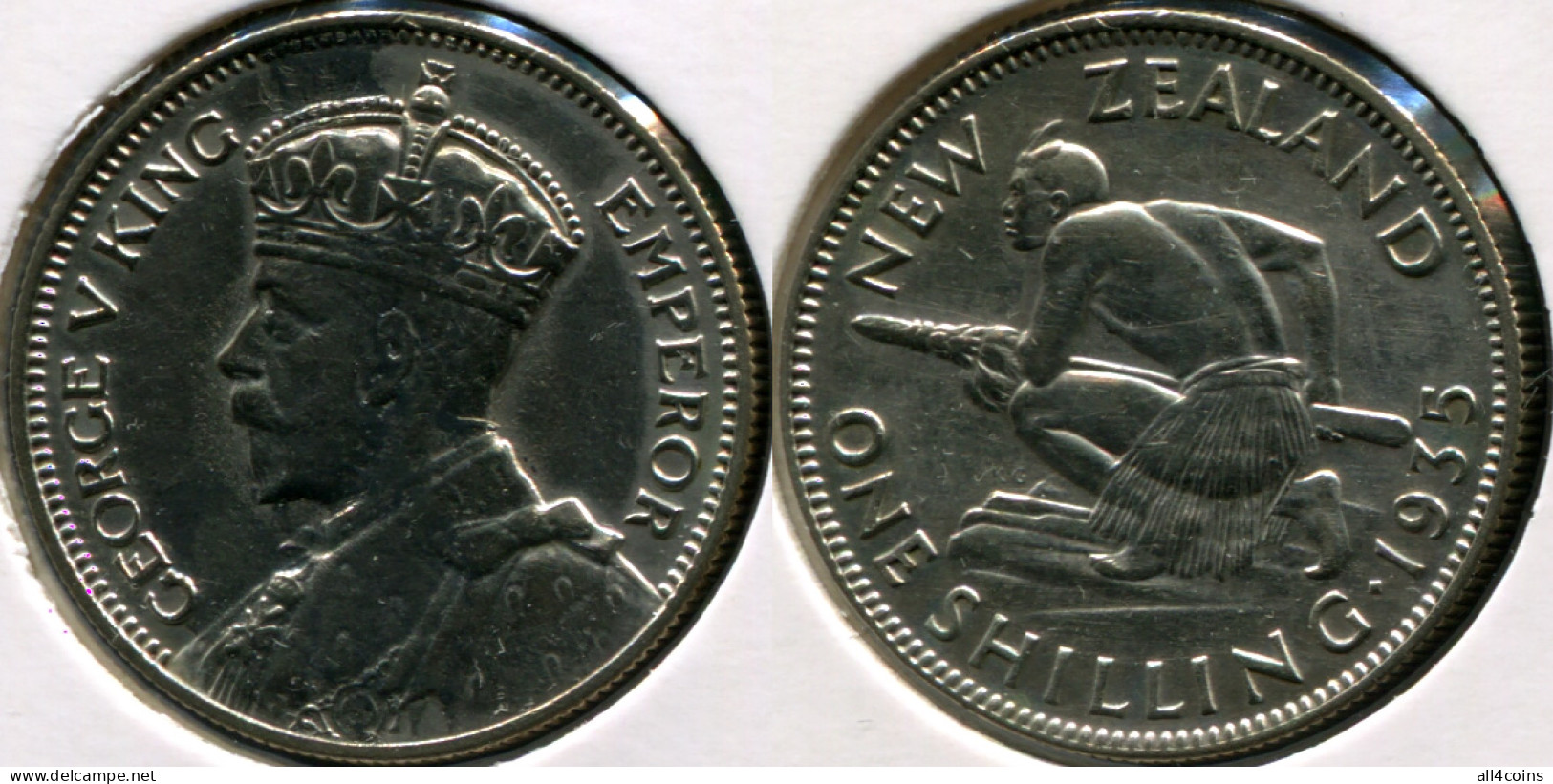 New Zealand 1 Shilling. 1935 (Silver. Coin KM#3. XF/aUnc) - Nueva Zelanda