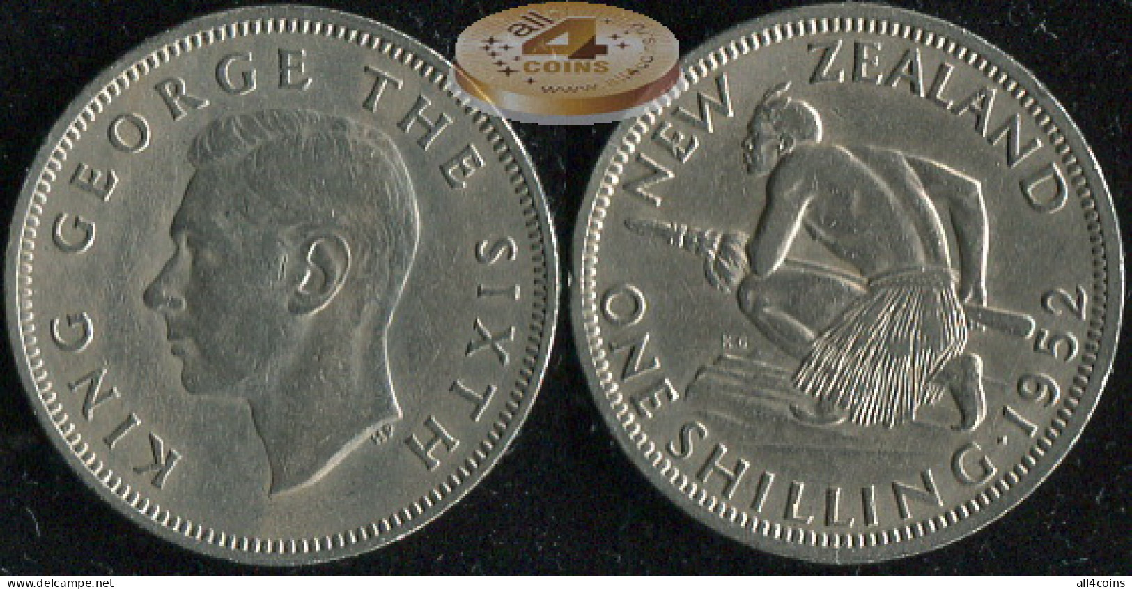 New Zealand 1 Shilling. 1952 (Coin KM#17. XF) - Nueva Zelanda