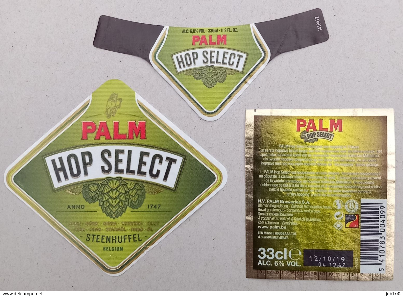 Bier Etiket (c8d), étiquette De Bière, Beer Label, Palm Hop Select Brouwerij Palm - Cerveza