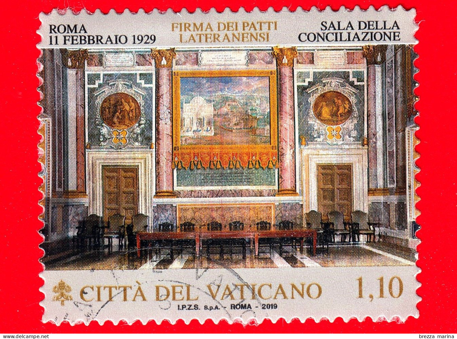 VATICANO - Usato - 2019 - 90º Anniversario Dei Patti Lateranensi - Sala Della Conciliazione - 1.10 - Usados