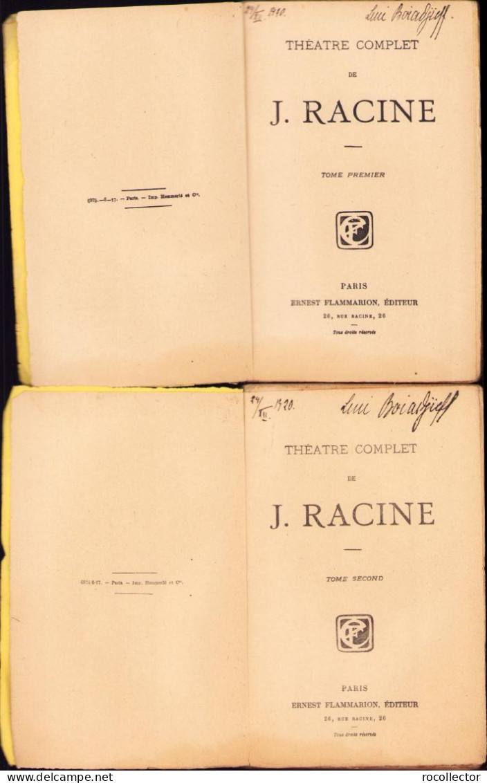 Racine. Théatre, Tome I + II C1683 - Libri Vecchi E Da Collezione