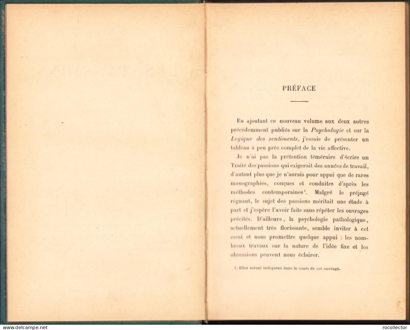 Essai Sur Les Passions Par Th. Ribot, 1910, Paris C1660 - Livres Anciens