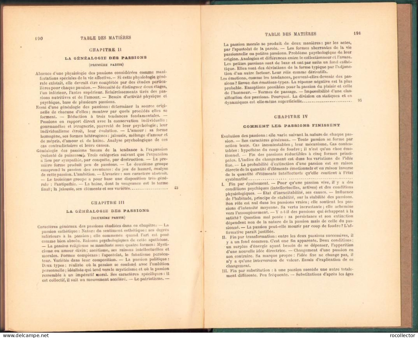 Essai Sur Les Passions Par Th. Ribot, 1910, Paris C1660 - Alte Bücher