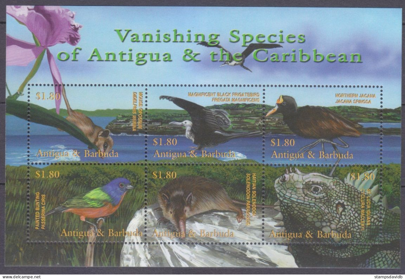 2001 Antigua And Barbuda 3555-3560KL Fauna - Birds 12,00 € - Albatros