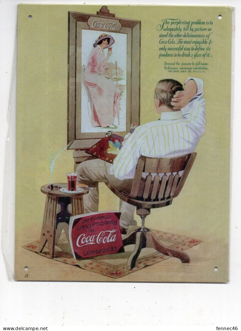 * Belle Réédition- Plaque En Tôle Lithographiée Avec Rebord : Publicité éditée Par Coca-Cola - Tin Signs (after1960)