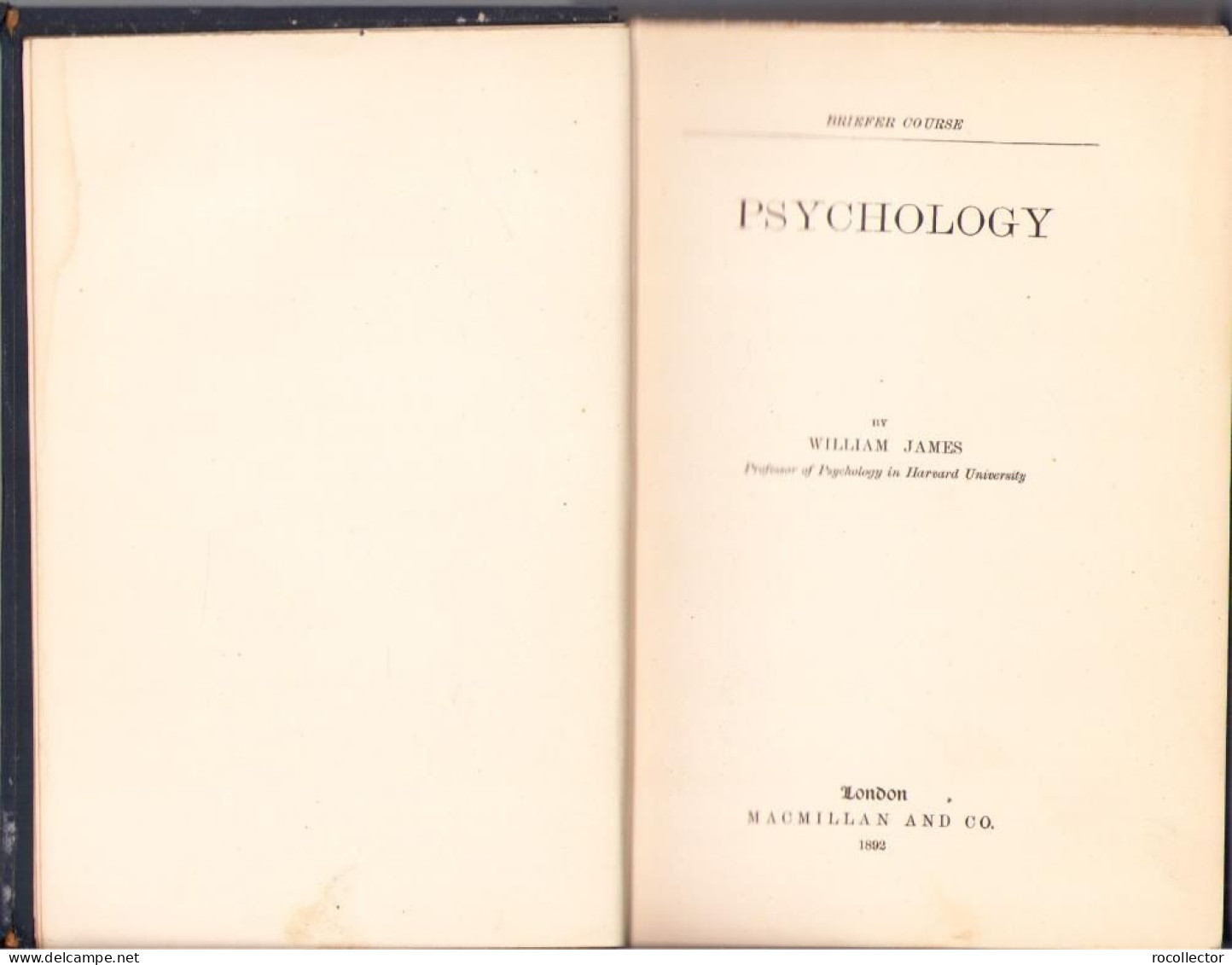 Text Book Of Psychology By William James, 1892, London C1651 - Libri Vecchi E Da Collezione