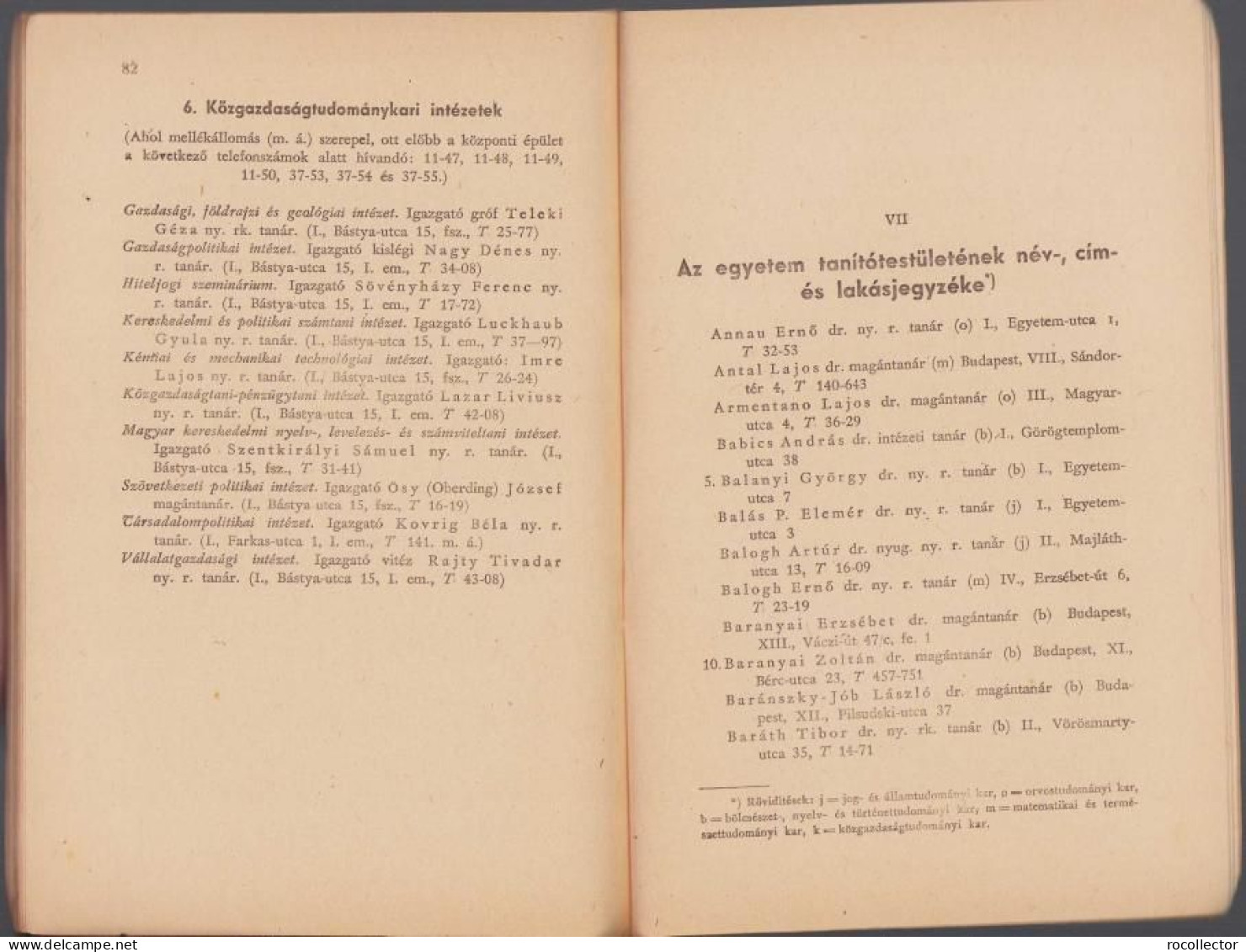A magyar király Ferenc József-Tudományegyetem tanrendje az 1943-44 tanév, II resz Kolozsvar 1944 C1629