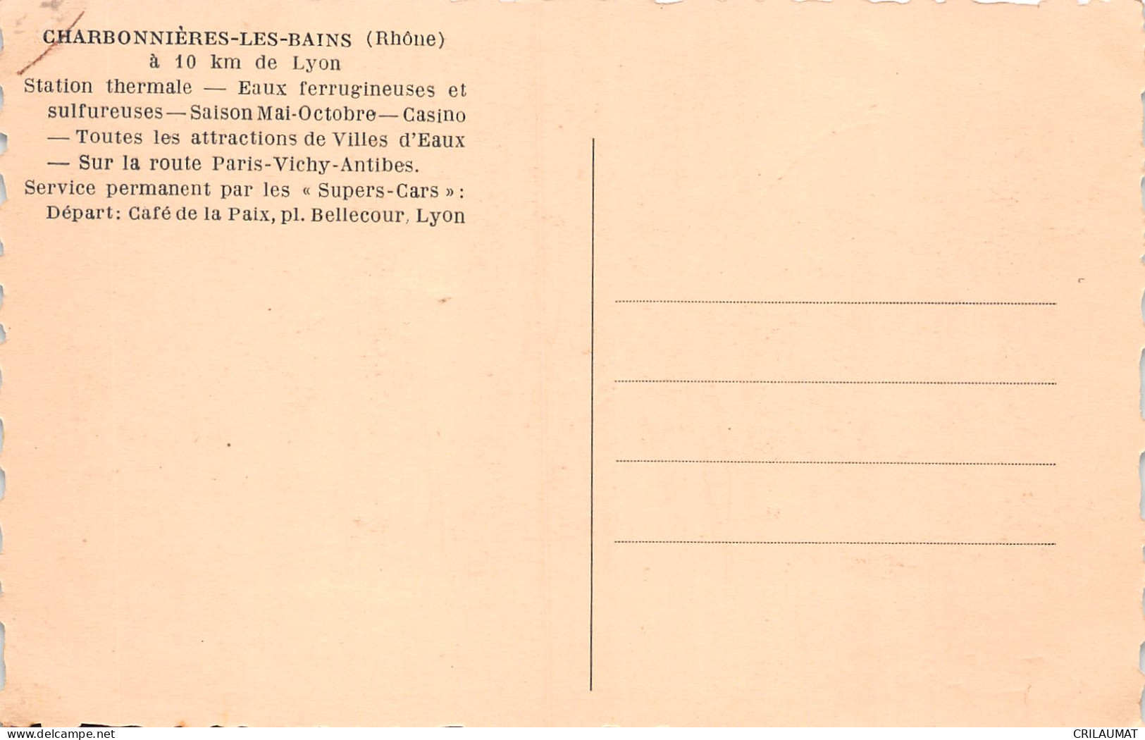 69-CHARBONNIERES LES BAINS-N°LP2960-H/0293 - Charbonniere Les Bains