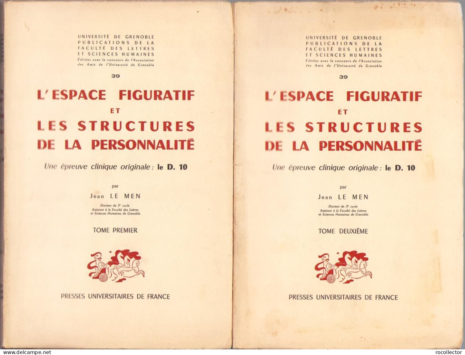 L’espace Figuratif Et Les Structures De La Personnalite Par Jean Le Men, Tome I + II, 1966 C1601 - Oude Boeken