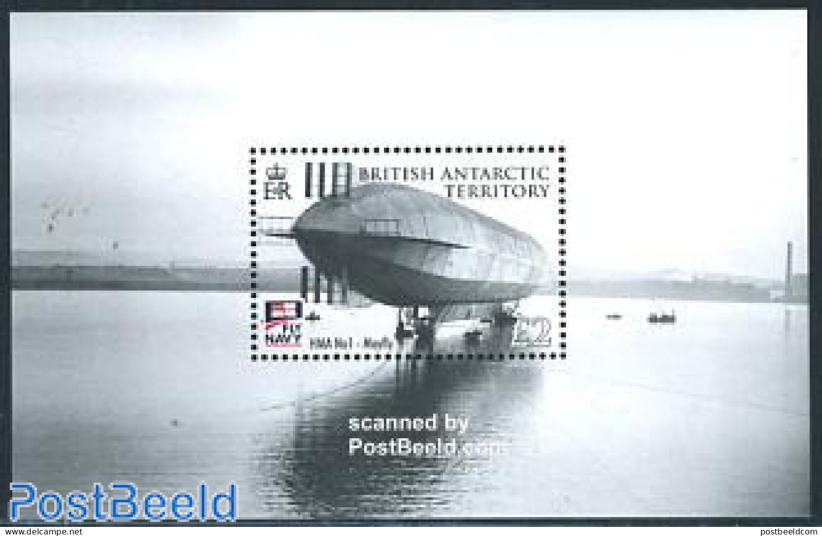 British Antarctica 2009 100 Years Naval Aviation S/s, Mint NH, Transport - Ships And Boats - Zeppelins - Schiffe