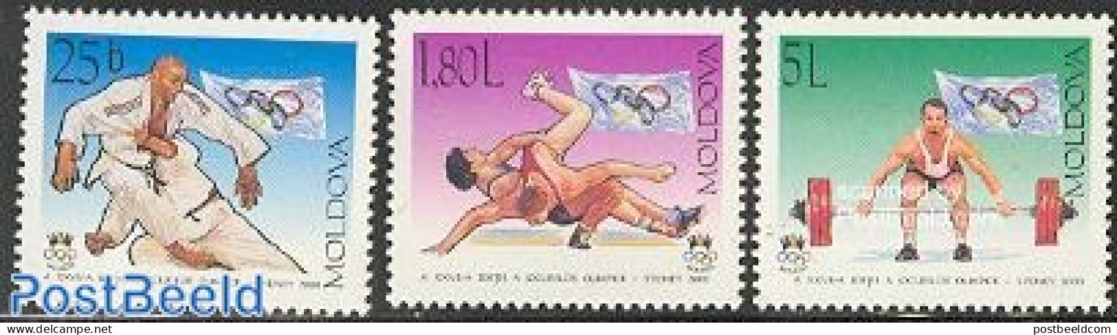 Moldova 2000 Olympic Games Sydney 3v, Mint NH, Sport - Judo - Olympic Games - Weightlifting - Haltérophilie